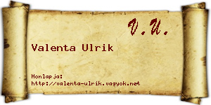 Valenta Ulrik névjegykártya